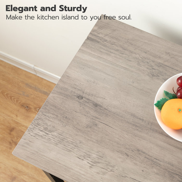 17 Stories Vuto 35.8" Kitchen Island Table with Power Outlet & Reviews ...